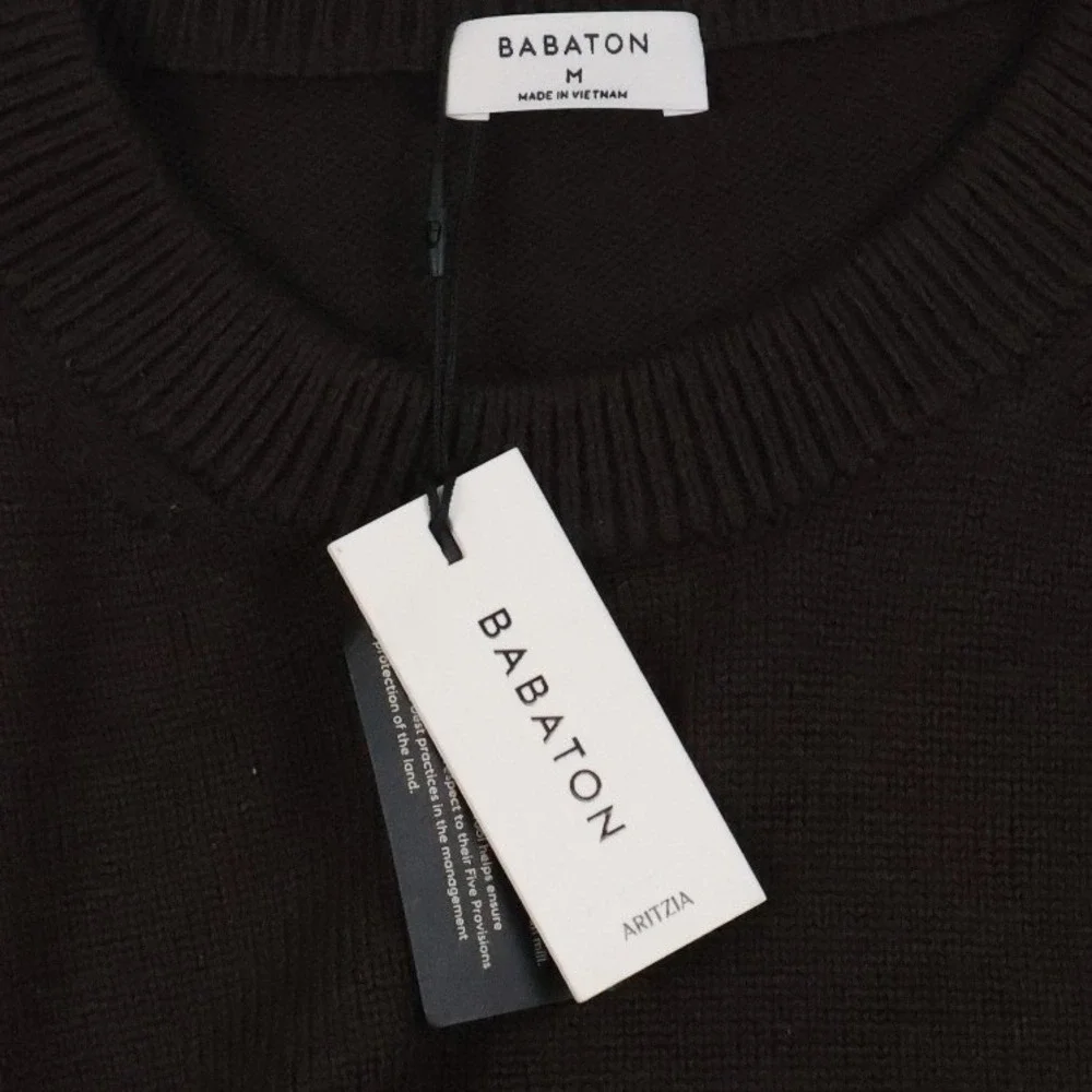 Babaton Sweater Byline Cacao Nib Brown Solid Medium NWT 128